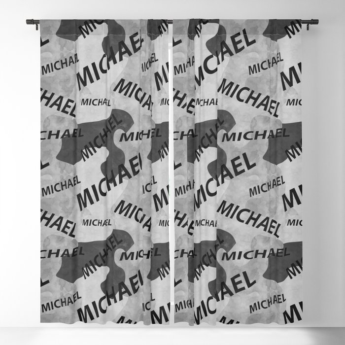 Michael pattern in gray colors and watercolor texture Blackout Curtain