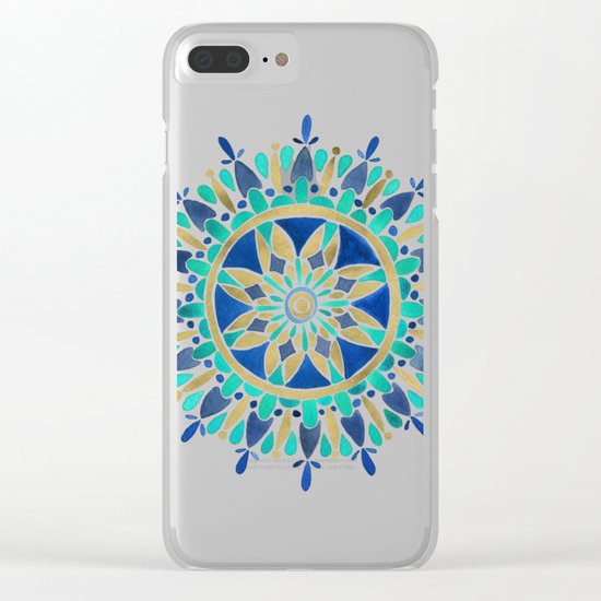 Mandala – Gold & Turquoise Clear iPhone Case
