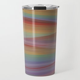 Multicolor Earth Tone Flowing Lines Travel Mug