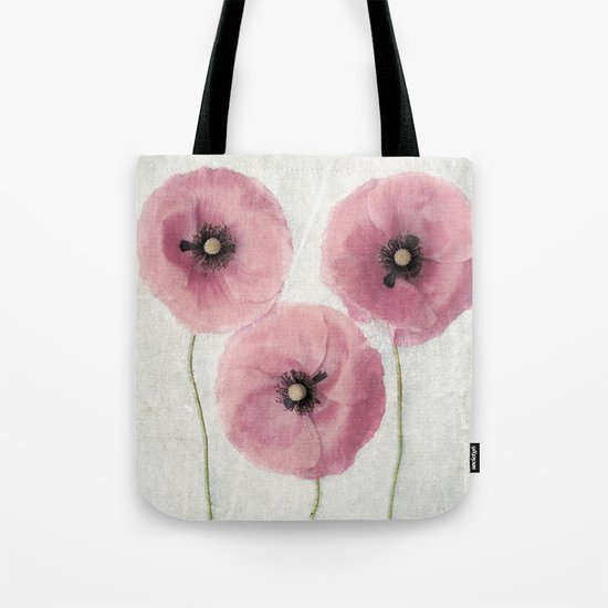 Pink Vintage Poppies II Tote Bag