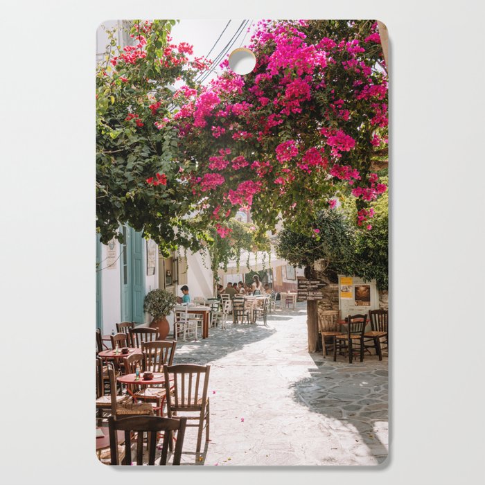 Halki - Autentic Greek Village on the Island of Naxos, Cyclades - Typical Greek Scene on a Summer Day | Travel Photography Cutting Board