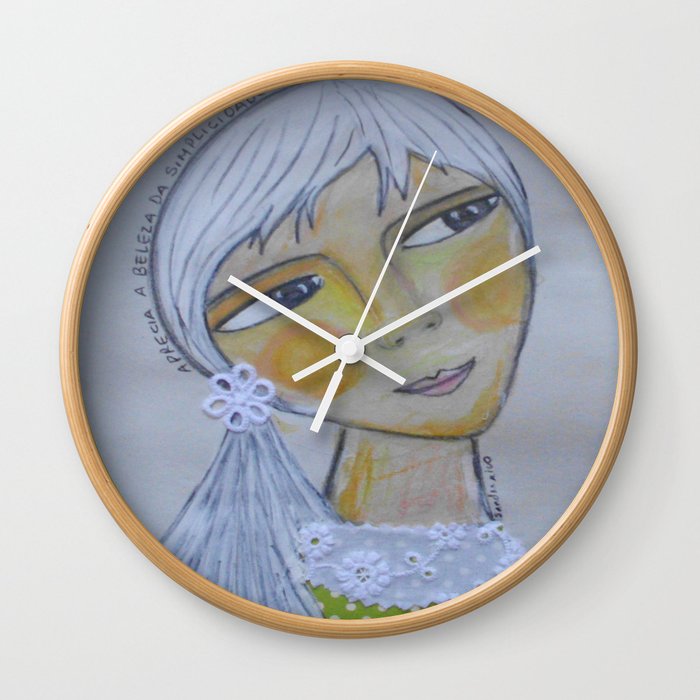 White hair Wall Clock