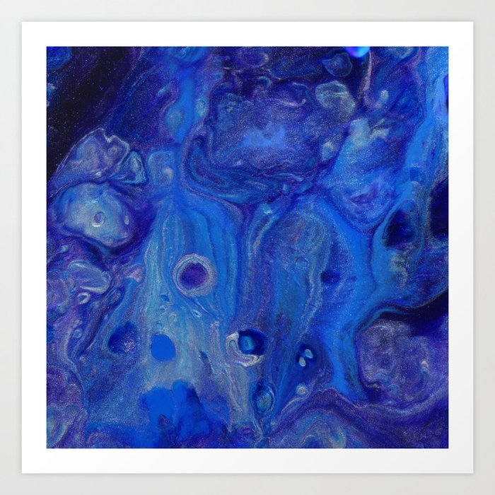 Blue Waves Lava Lamp Flow Art Print By Ripinspacetime Society6