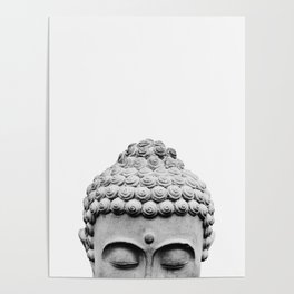 Shy Buddha - Black and White Photography Poster