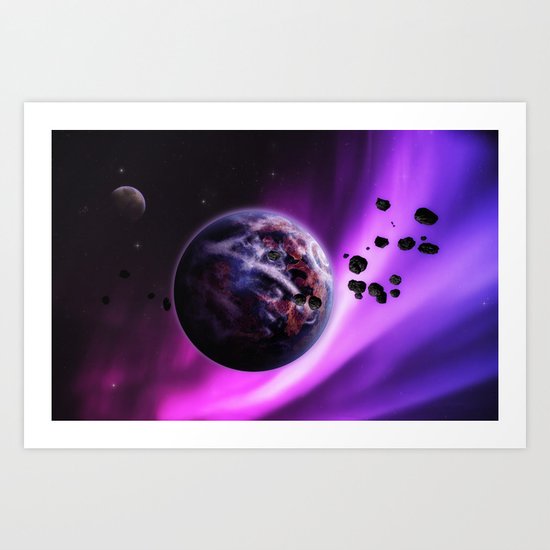 Deep Purple Space Art Print