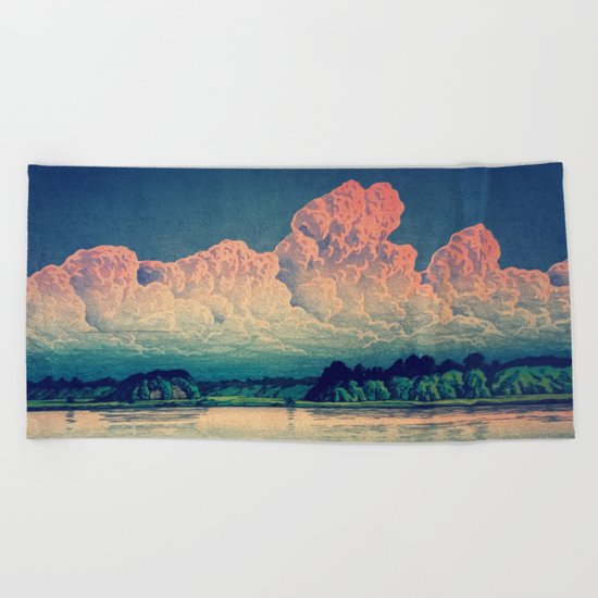 Admiring the Clouds in Kono Beach Towel
