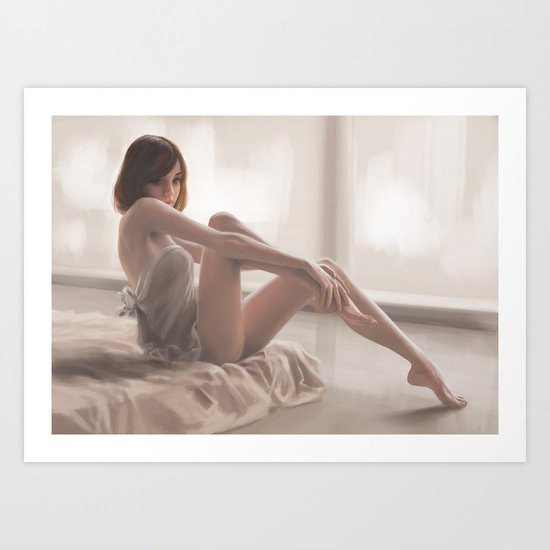 A girl in the morning Art Print