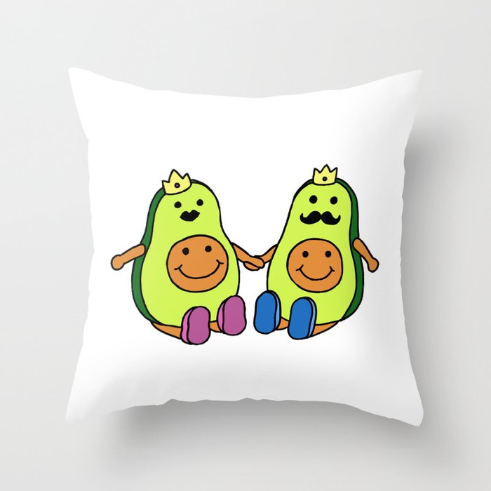 Avocado Couple Throw Pillow