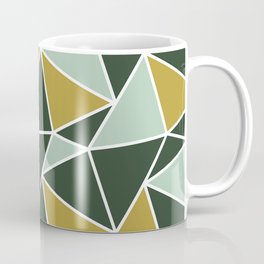 Mid-Century Modern Triangle Pattern in Mint, Mustard & Green Coffee Mug