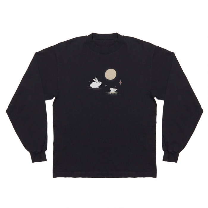 Bunnies on the Moon (Patterns Please) Long Sleeve T Shirt