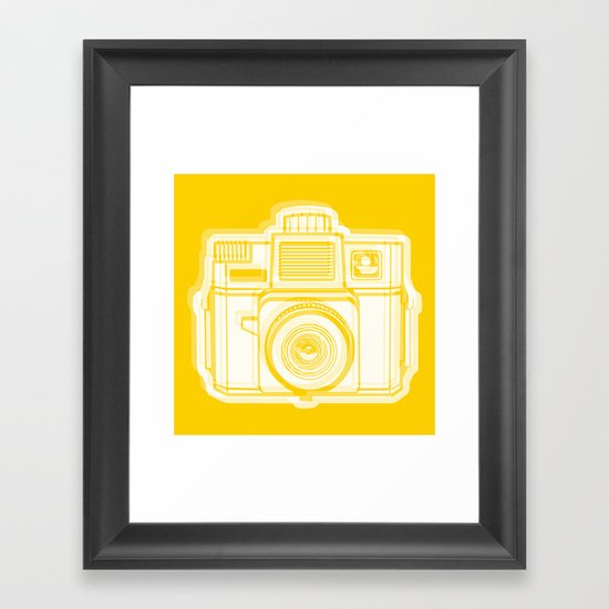 I Still Shoot Film Holga Logo - Reversed Yellow Framed Art Print