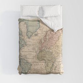 Vintage Map of The World (1823) V.2 Comforter