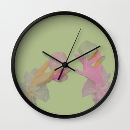 CLINK! - DIGITAL PAINTING CHEERS DRINK GLASS CLOWNS PASTEL JOY WLW QUEER FRIENDSHIP LOVE QUIRKY KAWAII Wall Clock