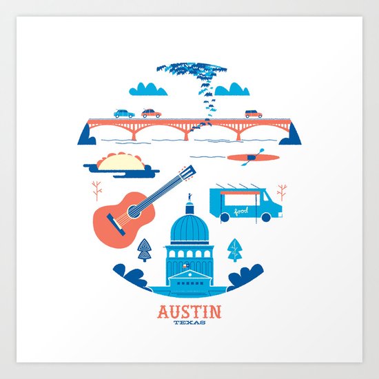 Love Letter to Austin, Texas Art Print