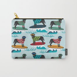 Black Labrador surfing dog breed pattern Carry-All Pouch