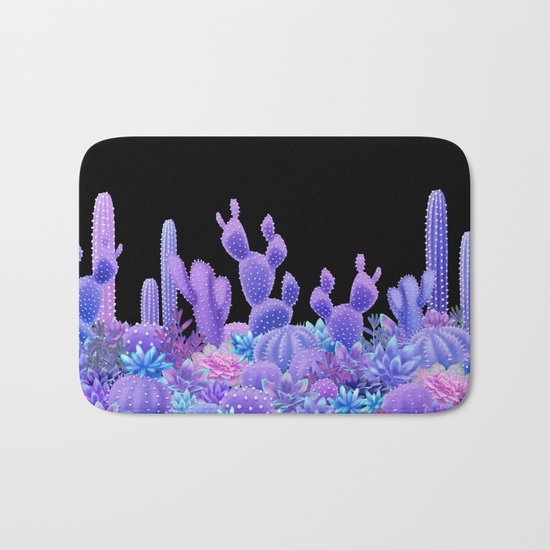 Ultraviolet cacti and succulents. Bath Mat
