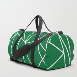 Geometric Cobweb (White & Olive Pattern) Duffle Bag
