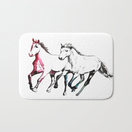 Two horses Bath Mat