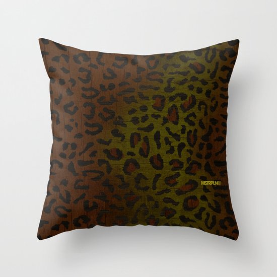 Modern Woodgrain Camouflage / Zaire KDP Print Throw Pillow