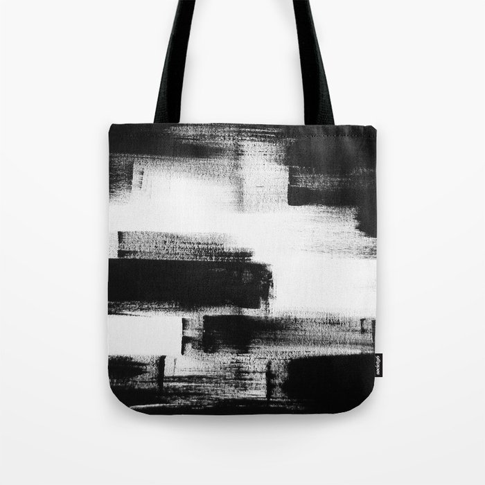No. 85 Modern abstract black and white painting Tote Bag