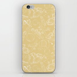 Beige and White Toys Outline Pattern iPhone Skin