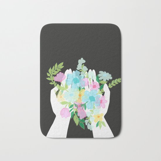 take these flowers Bath Mat