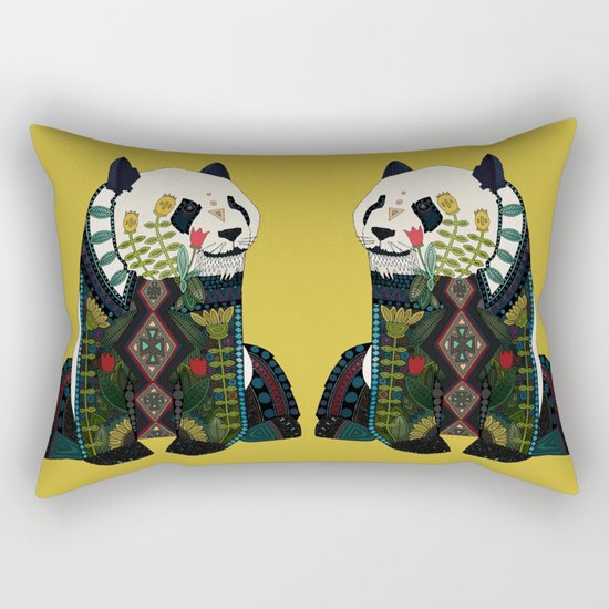 panda ochre Rectangular Pillow