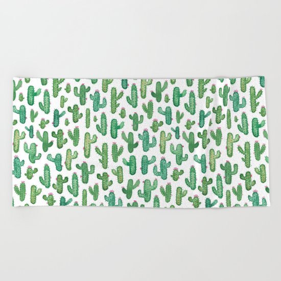 Cactus Pattern. Beach Towel
