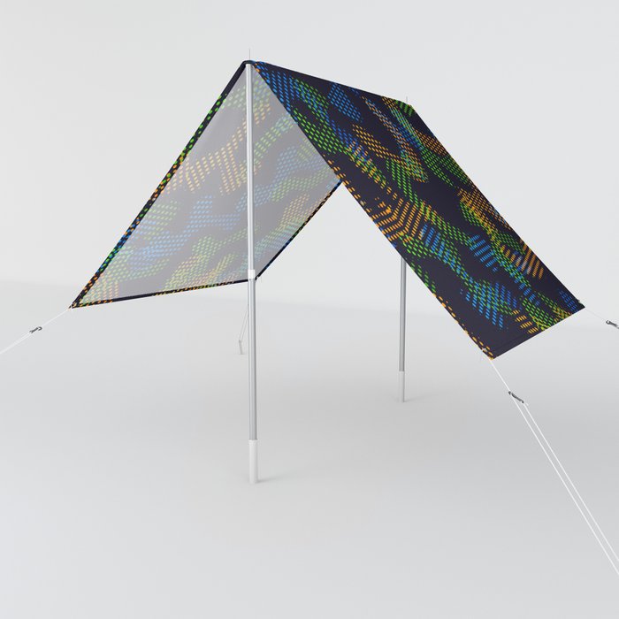 Green, Blue & Orange Color Dotted Design  Sun Shade