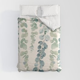 Watercolor Eucalyptus Leaves Comforter