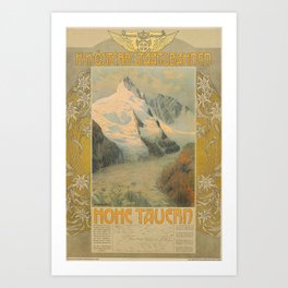 retro Plakat Hohe Tauern Art Print | Railroad, Eisenbahnplakat, Hohe, Digital, Railfan, Tauern, Oestereich, Typography, Chemin, Eisenbahn 
