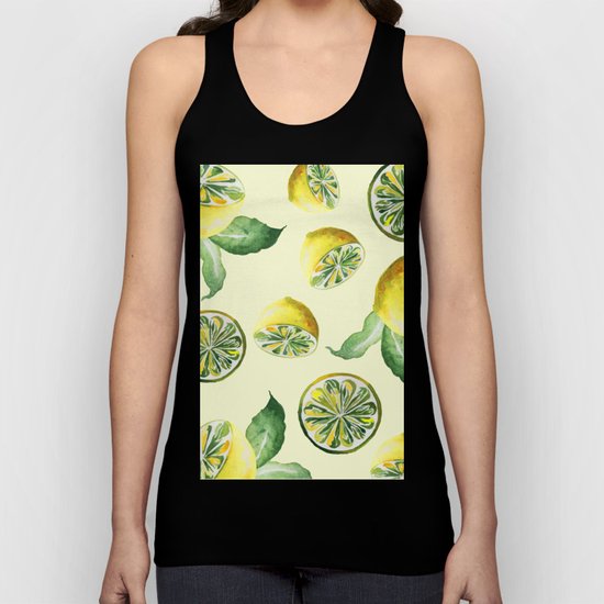 Watercolor lemons #society6 Unisex Tank Top