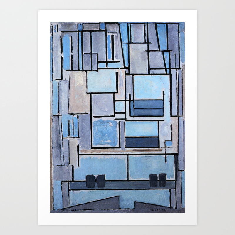 Piet Mondrian Composition No 9 Blue Facade Abstract Painting