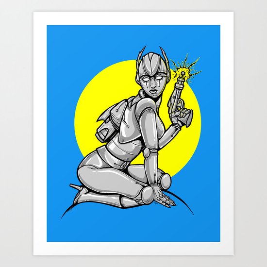 Robot Pinup Art Print