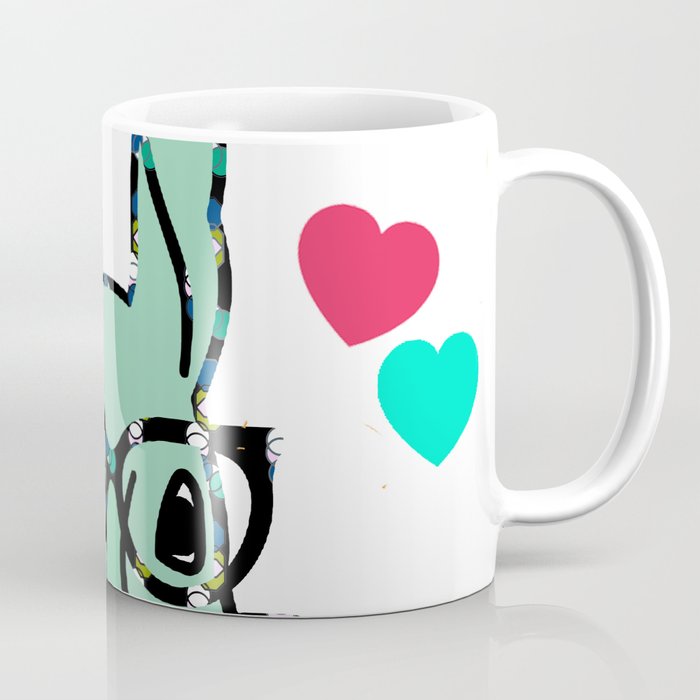 Bunny Wabbit Hearts Coffee Mug