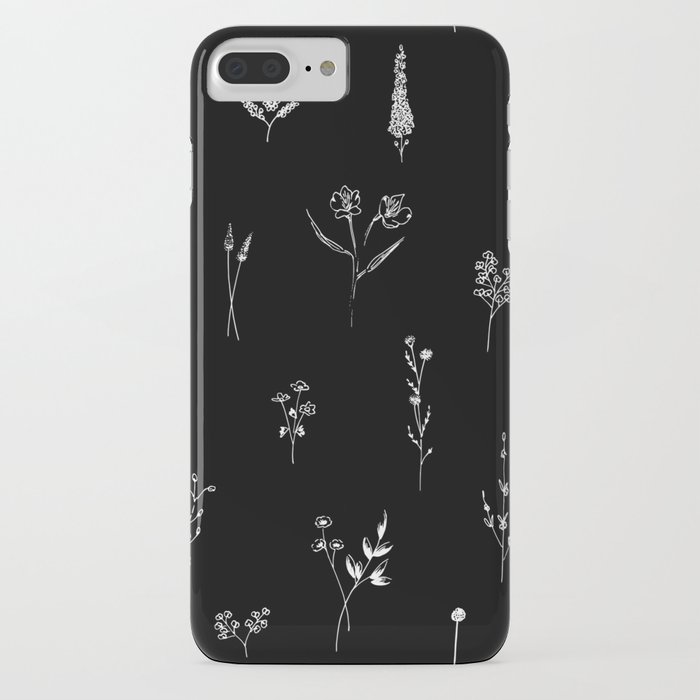 Black wildflowers Big iPhone Case