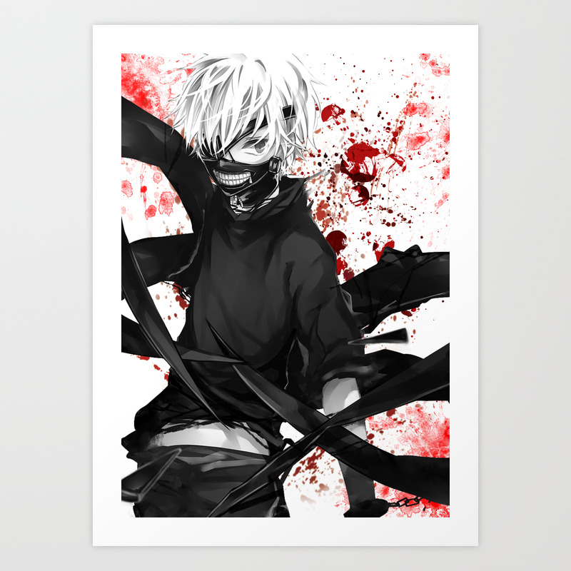 Tokyo Ghoul Ken Kaneki Art Print By Maxi Society6 Tokyo Ghoul Ken Kaneki Art Print By Maxi Society6