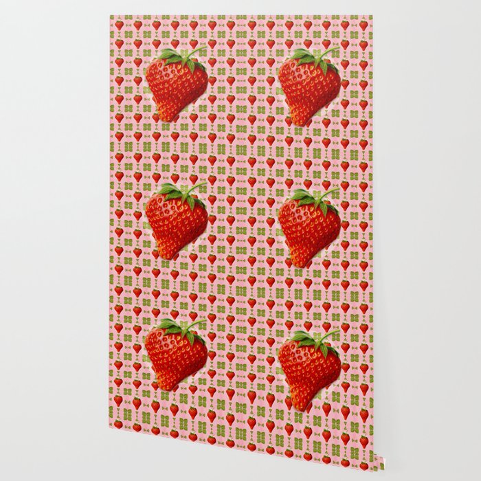 Vintage Strawberry Pattern Wallpaper By Petergross Society6