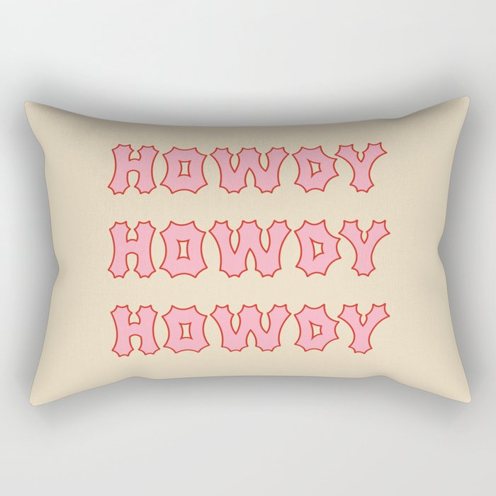Gothic Cowgirl, Pink and white Rectangular Pillow