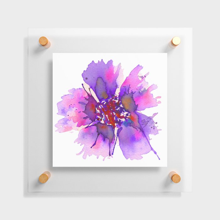 Watercolor Flower Splash - Magenta Floating Acrylic Print