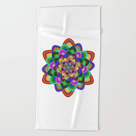 Hexagonal flower Beach Towel