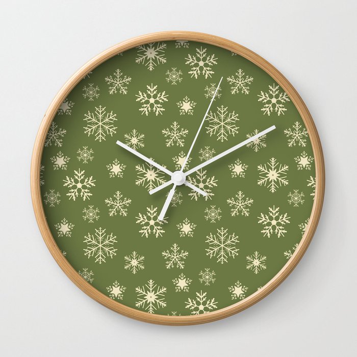Retro Christmas Pattern Wall Clock