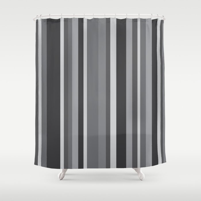 Grey Stripes Shower Curtain