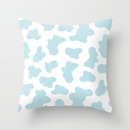 Baby Blue Cow Print Pattern Throw Pillow