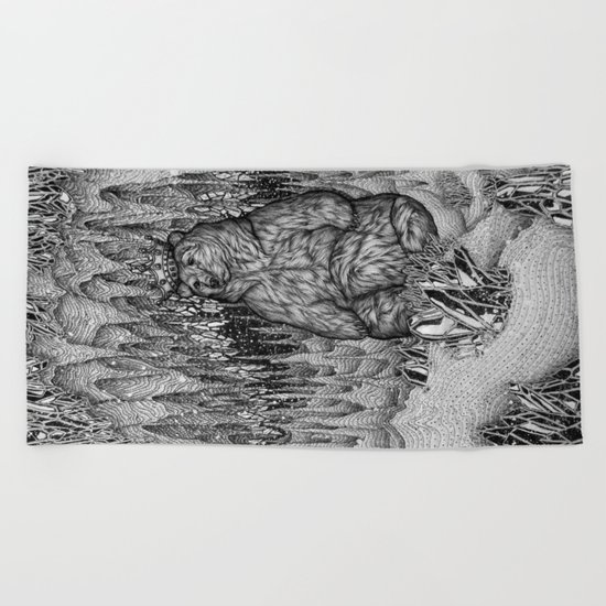 Cave of the Bear King Beach Towel