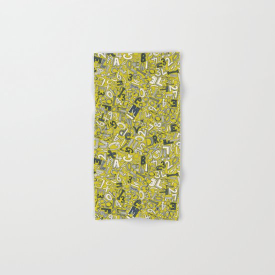 A1B2C3 chartreuse Hand & Bath Towel