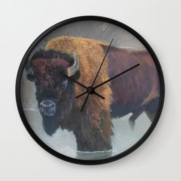 Bison Reflections Wall Clock