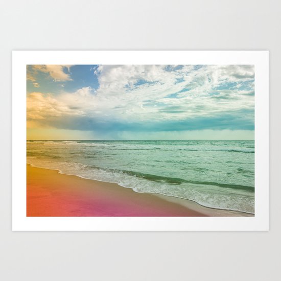 Beach in Colours Art Print