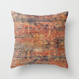 Vintage Distressed Abstract Terracotta Throw Pillow