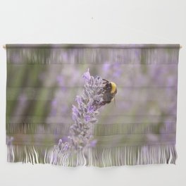Bumblebee On Lavender Photograph Up Close Wall Hanging